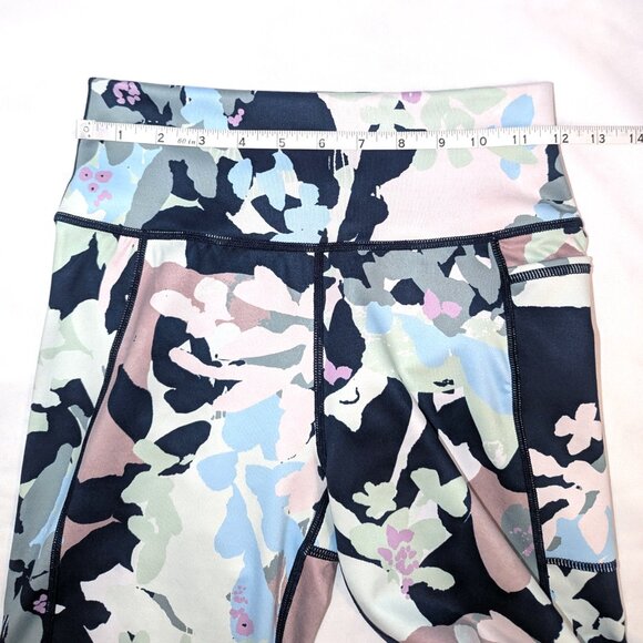 Sweaty Betty | Super Sculpt Full Length Navy & Green Floral Leggings | Size 6 - Picture 11 of 13